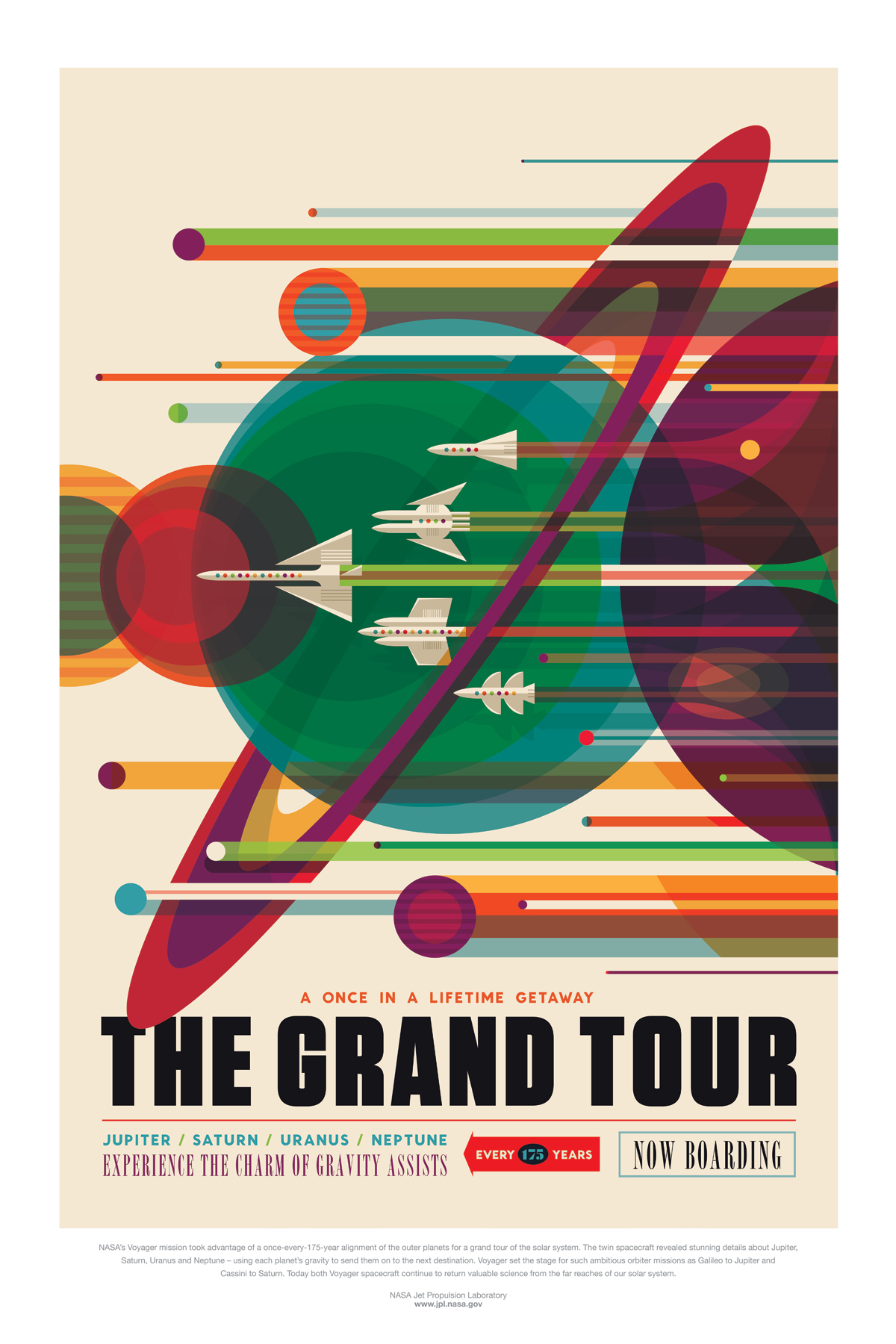 NASA’dan uzay yolculuğuna davet eden fütüristik seyahat afişleri